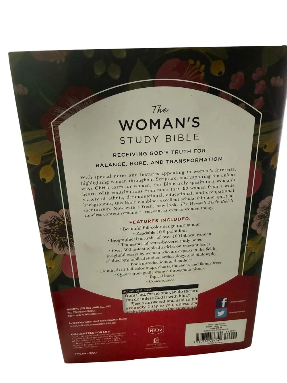 Thomas Nelson The Women’s Study Bible NKJV Full Color Floral Hardcover